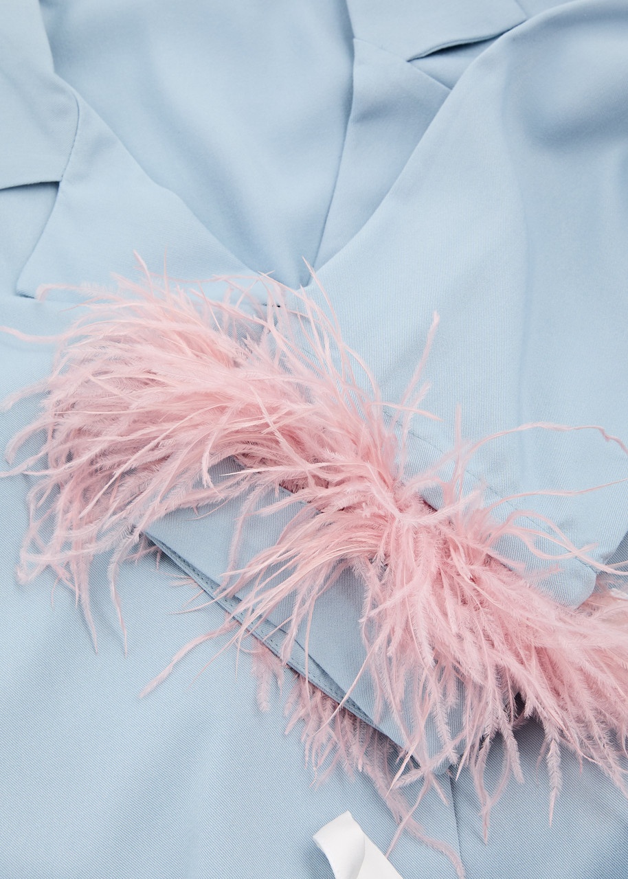 Sleeper The Bow Feather-trimmed Twill Pyjama set - 5