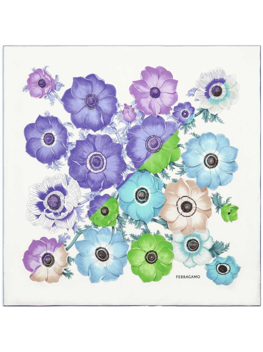 floral-print silk scarf - 1