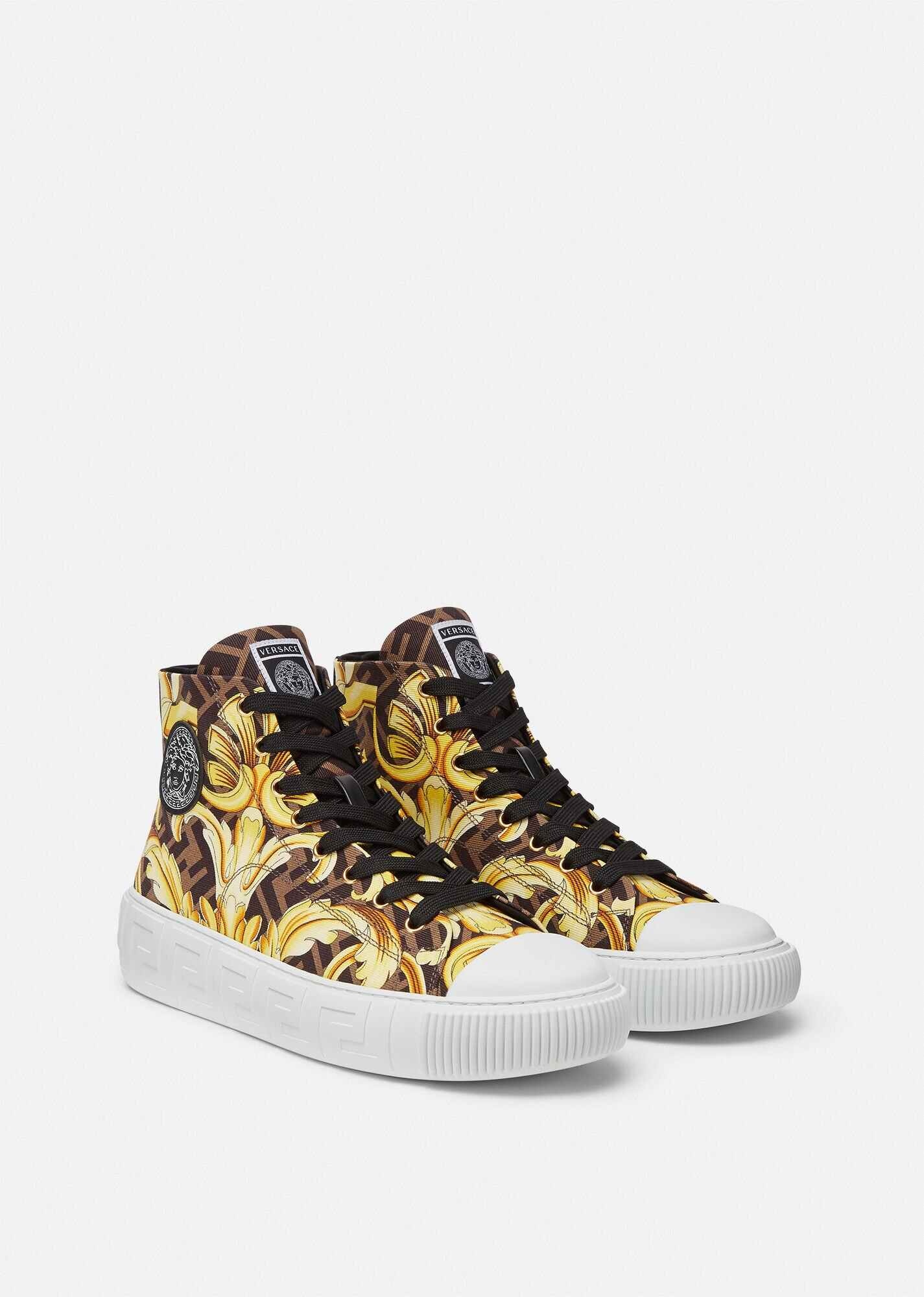 Fendace Gold Baroque Greca Sneakers - 2