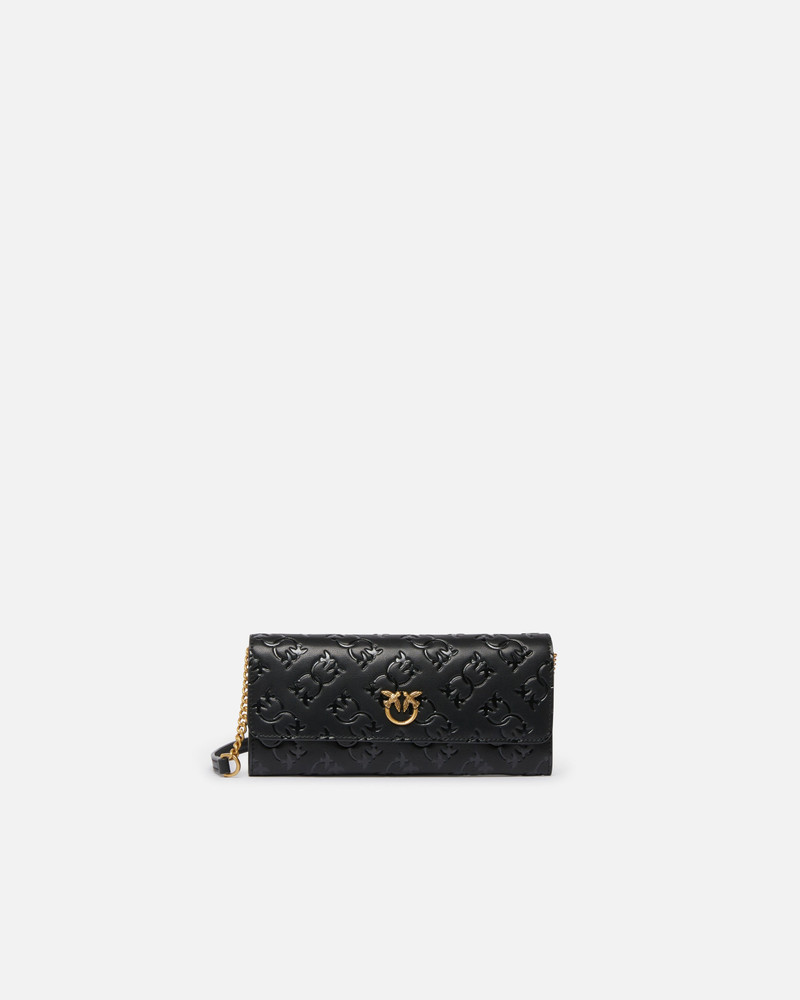 RECTANGULAR MONOGRAM LEATHER WALLET WITH STRAP 1