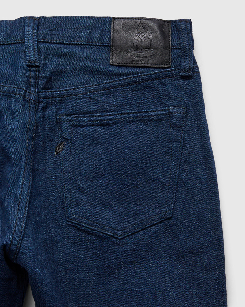 "Oceanic Indigo x Black" 14oz Rinsed Selvedge Denim - Relaxed Tapered Fit 4