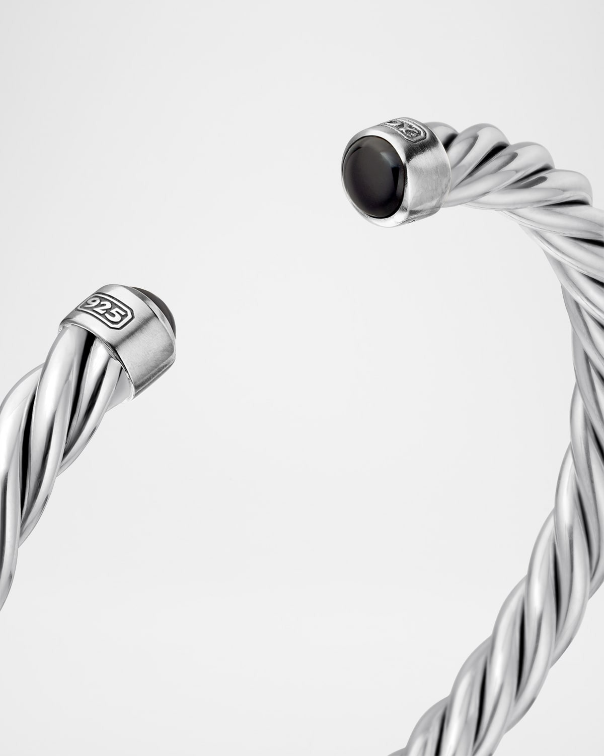6mm Men's Cable Cuff Bracelet in Silver - 6