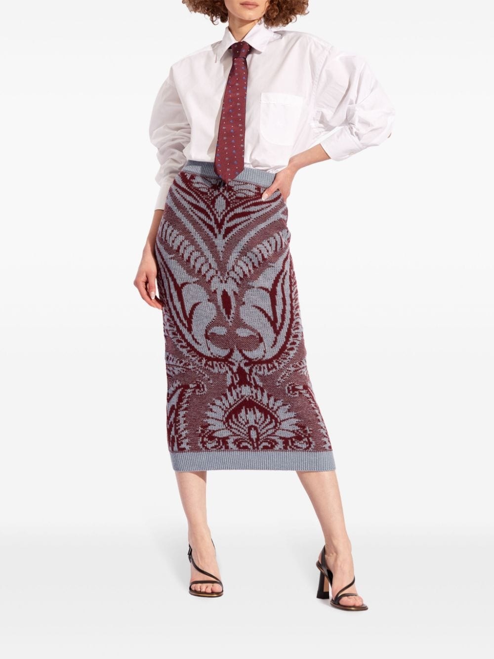 intarsia-knit wool skirt - 2