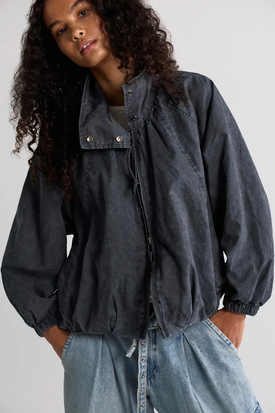 Chelsea Funnel-Neck Oversized Jacket - 1