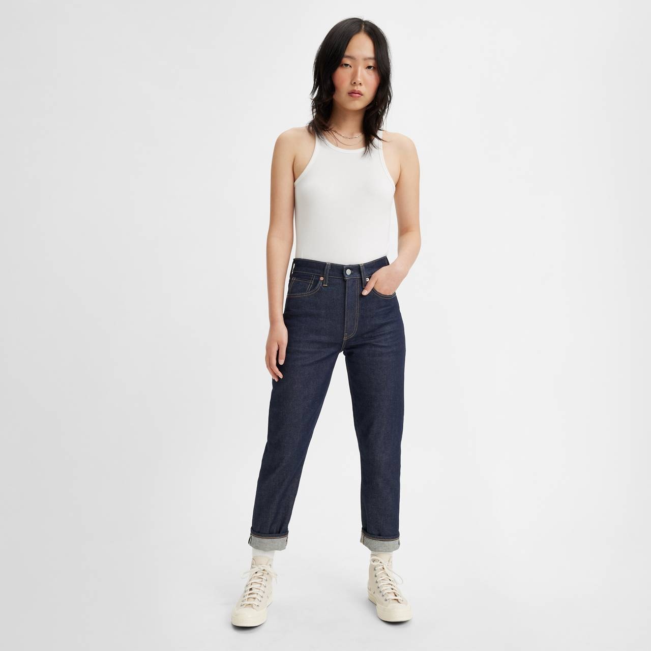 JAPANESE SELVEDGE HIGH RISE BOYFRIEND WOMEN'S JEANS - 3