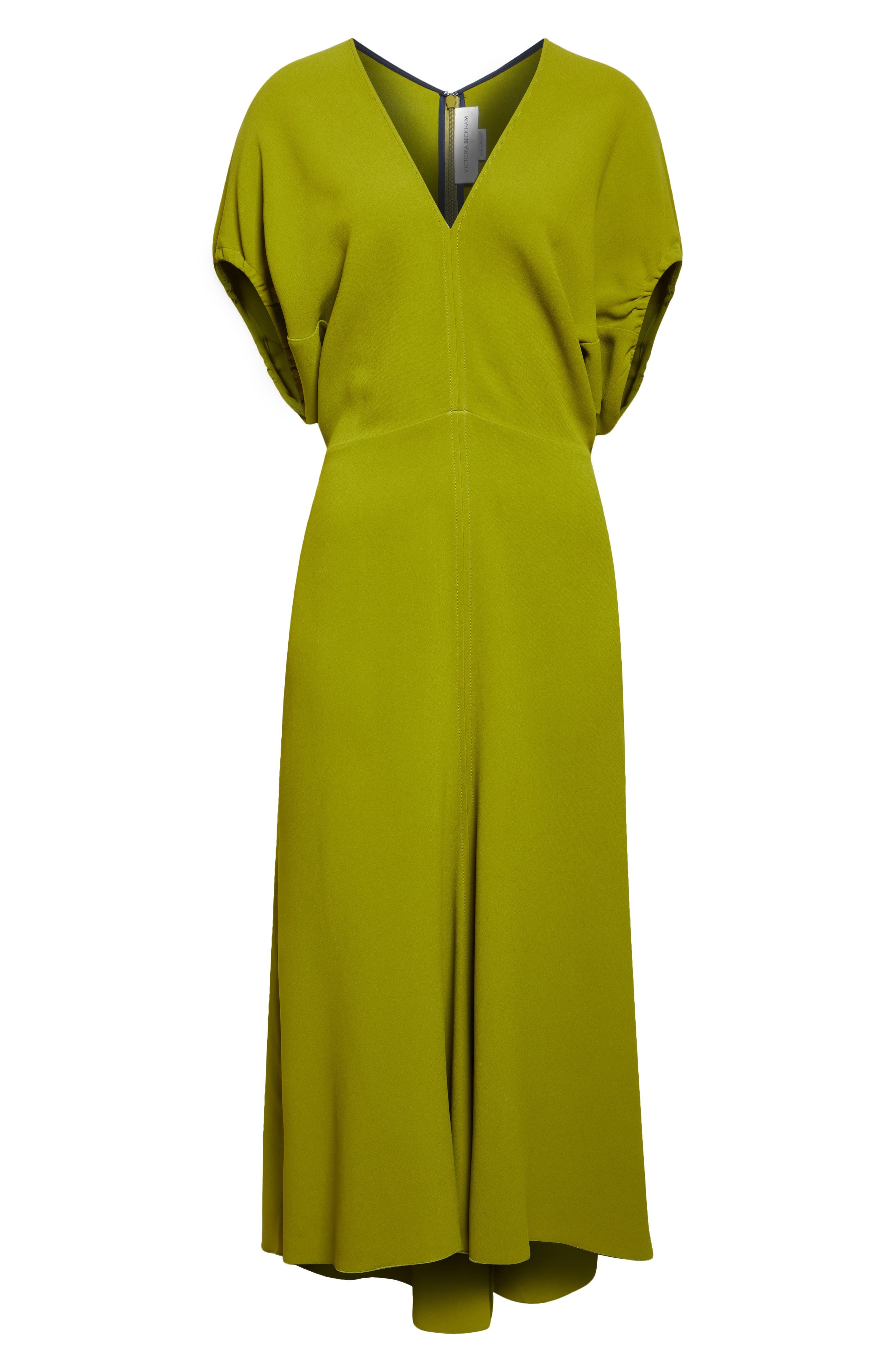 Victoria Beckham Blouson Midi Dress in Parakeet at Nordstrom - 5
