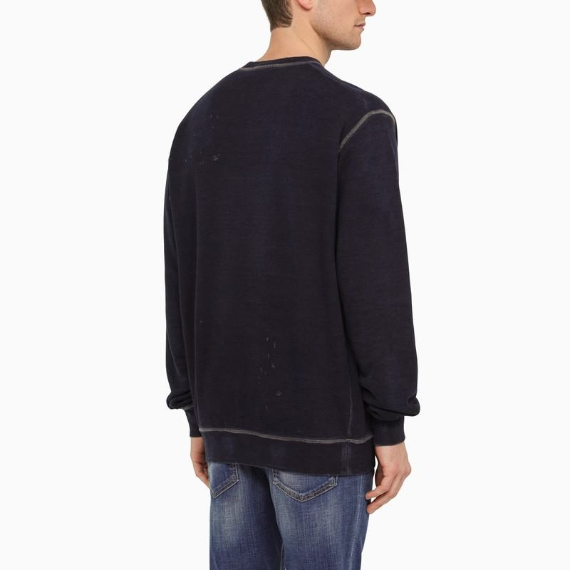 DSQUARED2 NAVY CREWNECK SWEATSHIRT WITH LOGO - 4