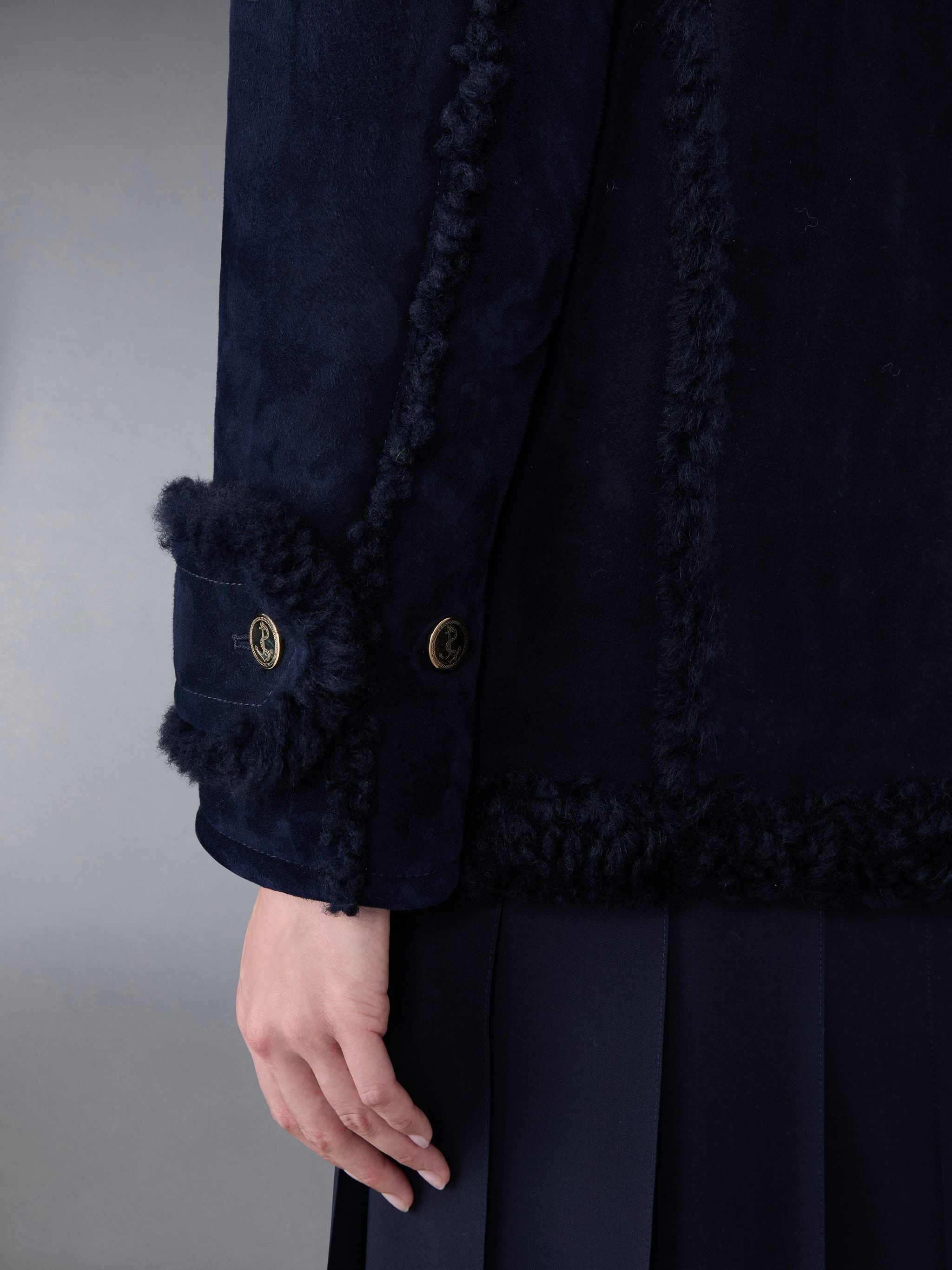 Shearling Pea Coat - 6