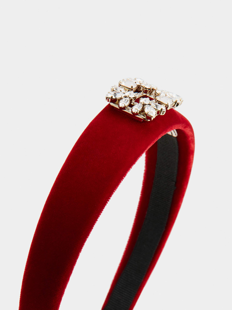 Roger Vivier Broche Vivier Buckle Hairband in Velvet outlook