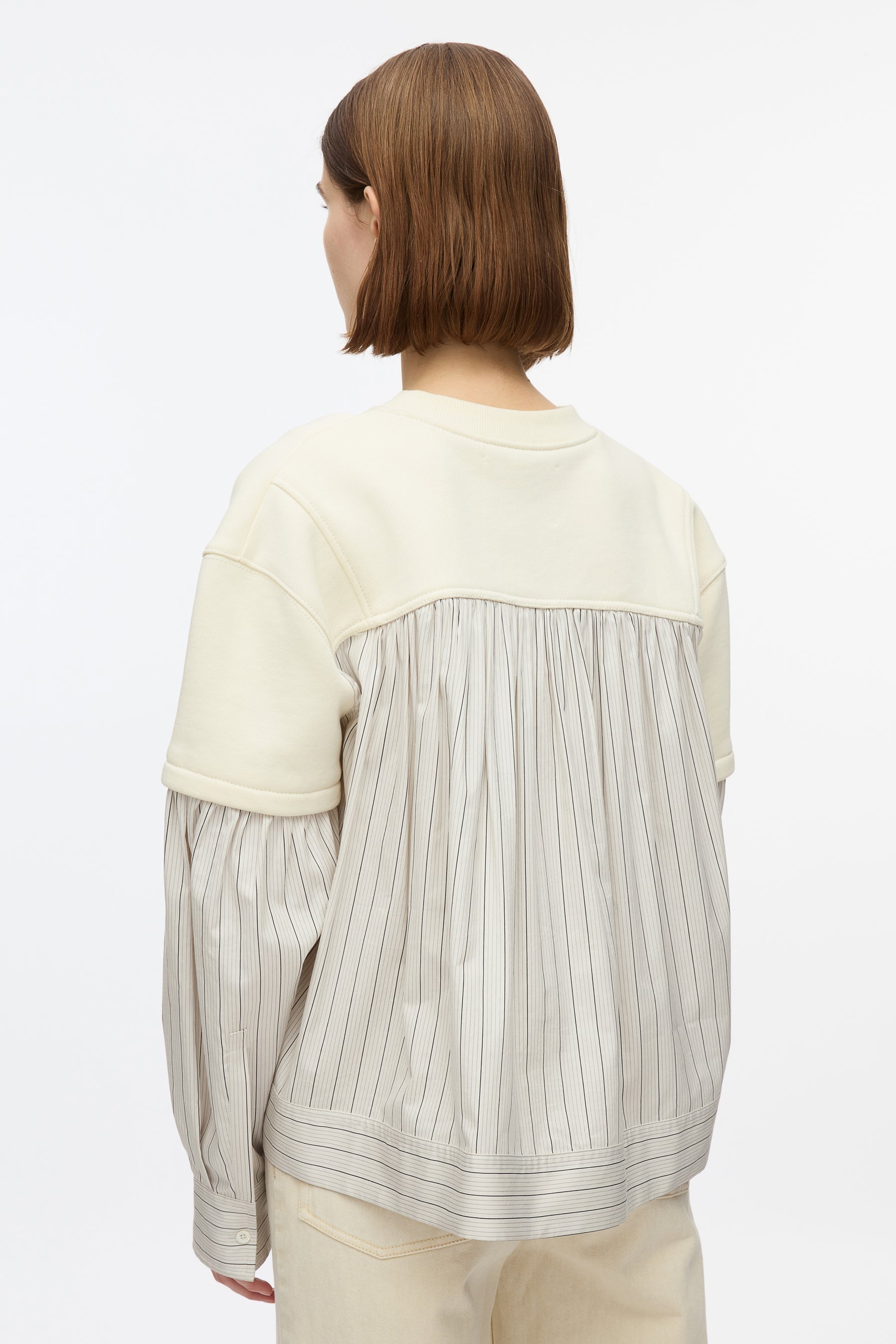 Gathered Poplin Sweatshirt - 6