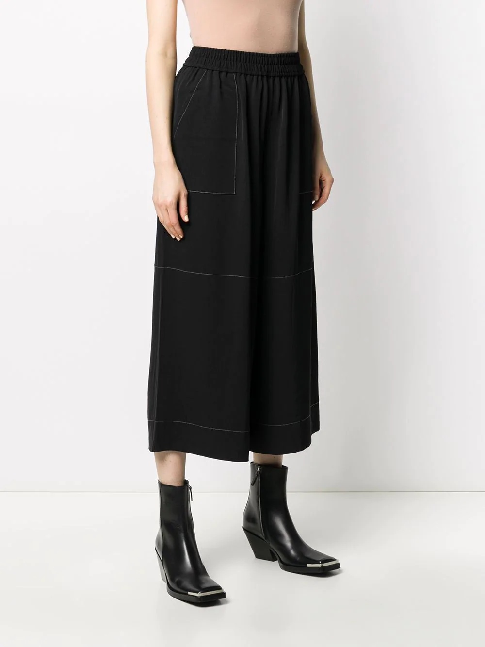 wide-leg culotte trousers - 3