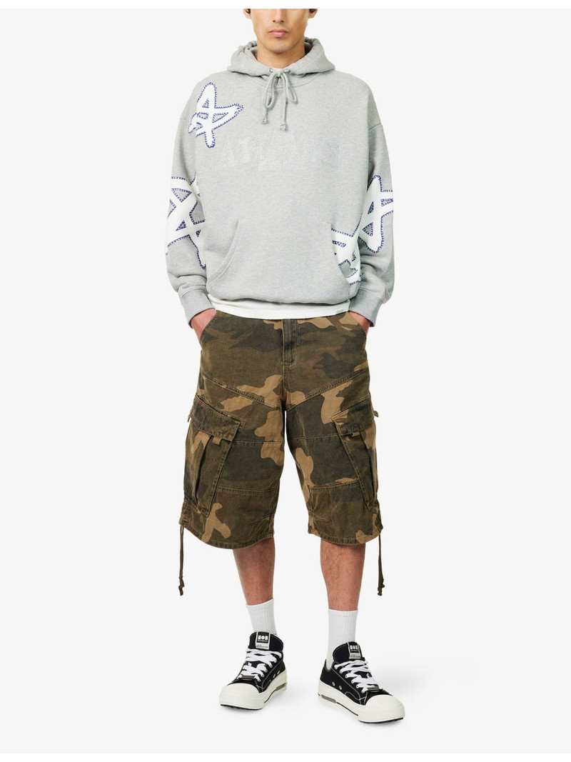 AWAKE NY Rhinestone Kangaroo-Pocket Cotton-Jersey Hoody outlook