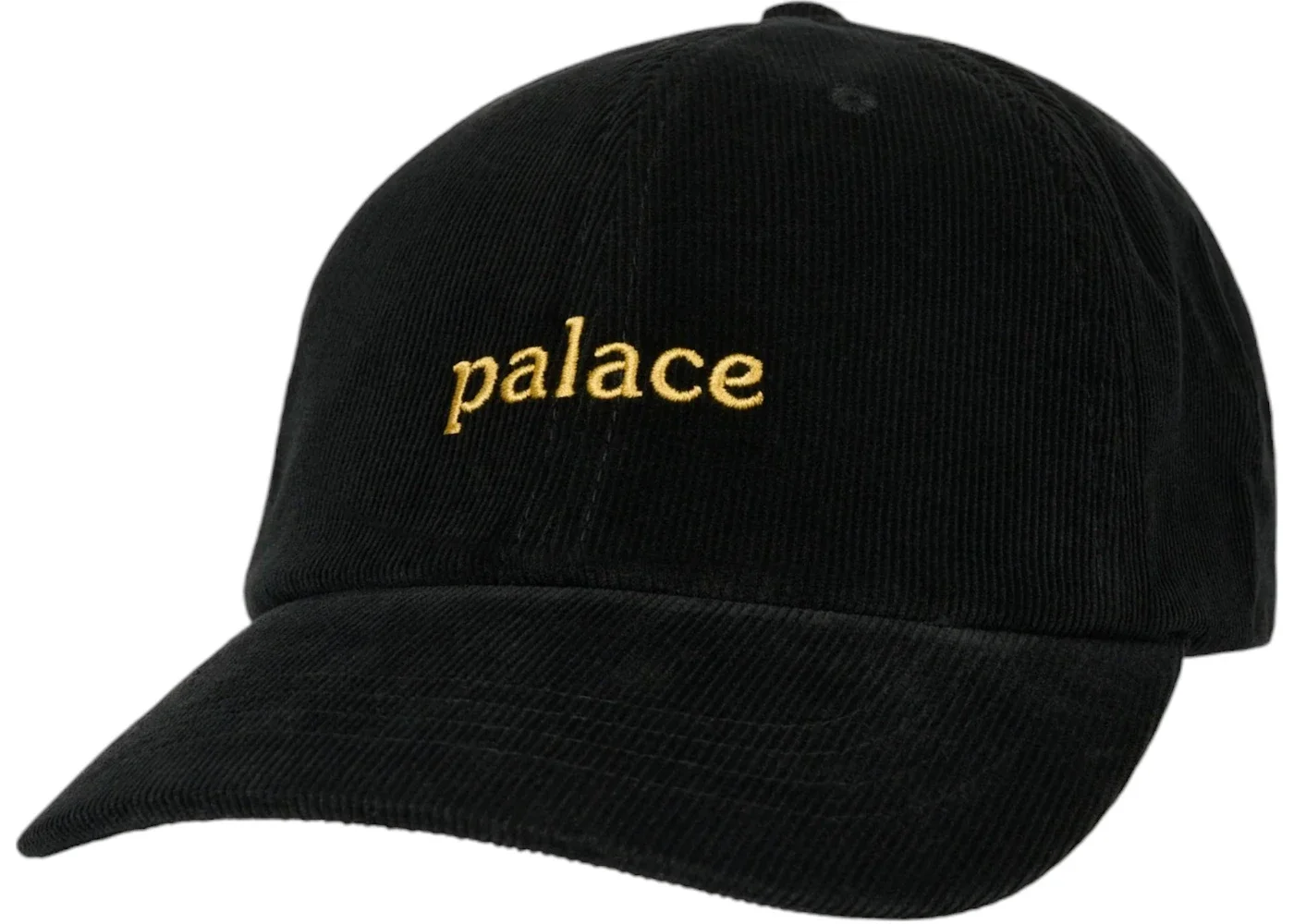 Palace Washed Cord 6-Panel Black - 1