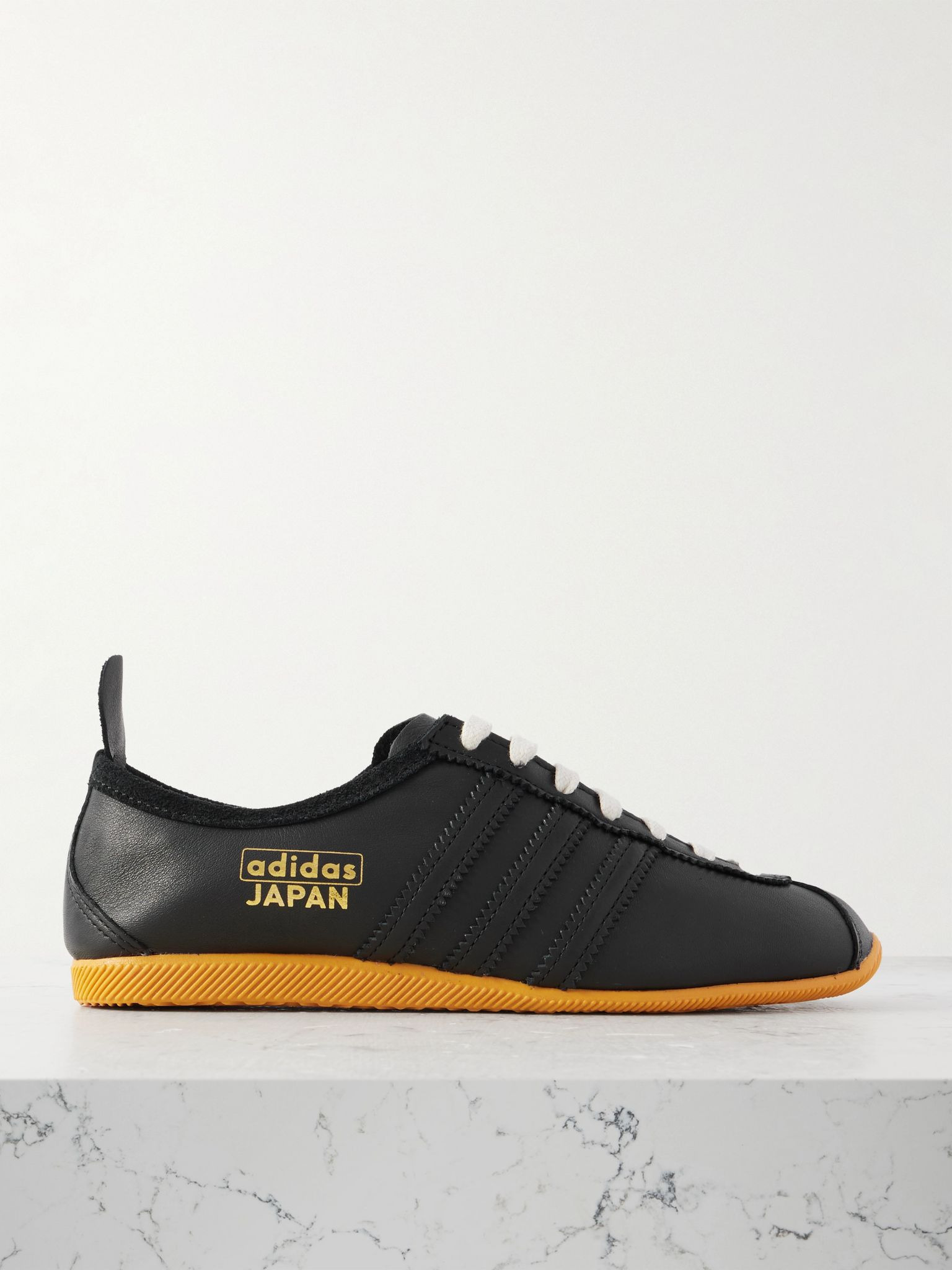 Japan suede-trimmed leather sneakers Black - 1