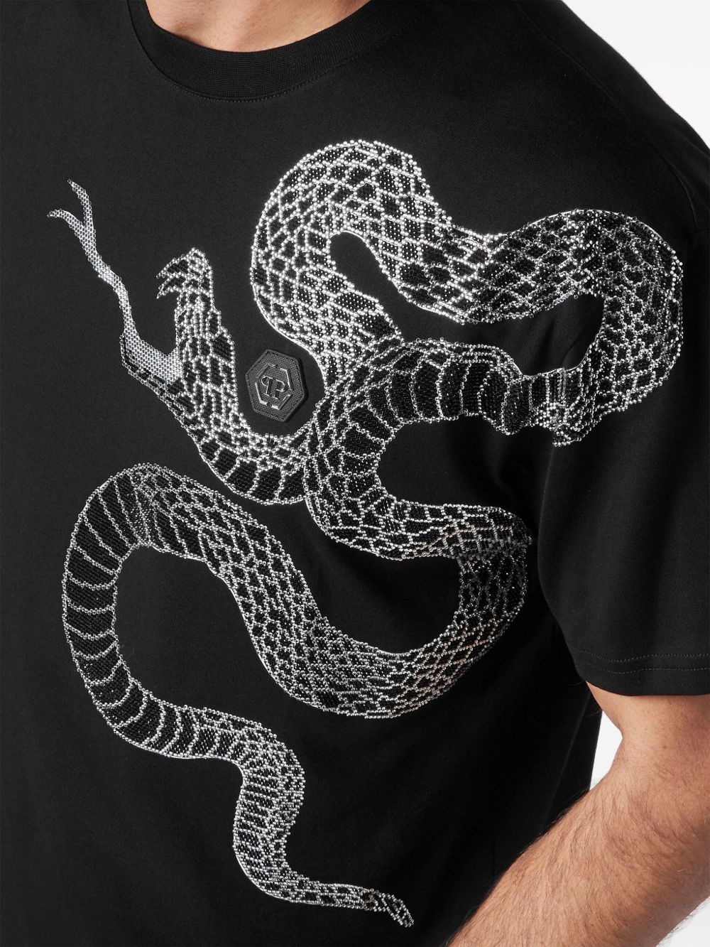 snake-embellished T-shirt - 5