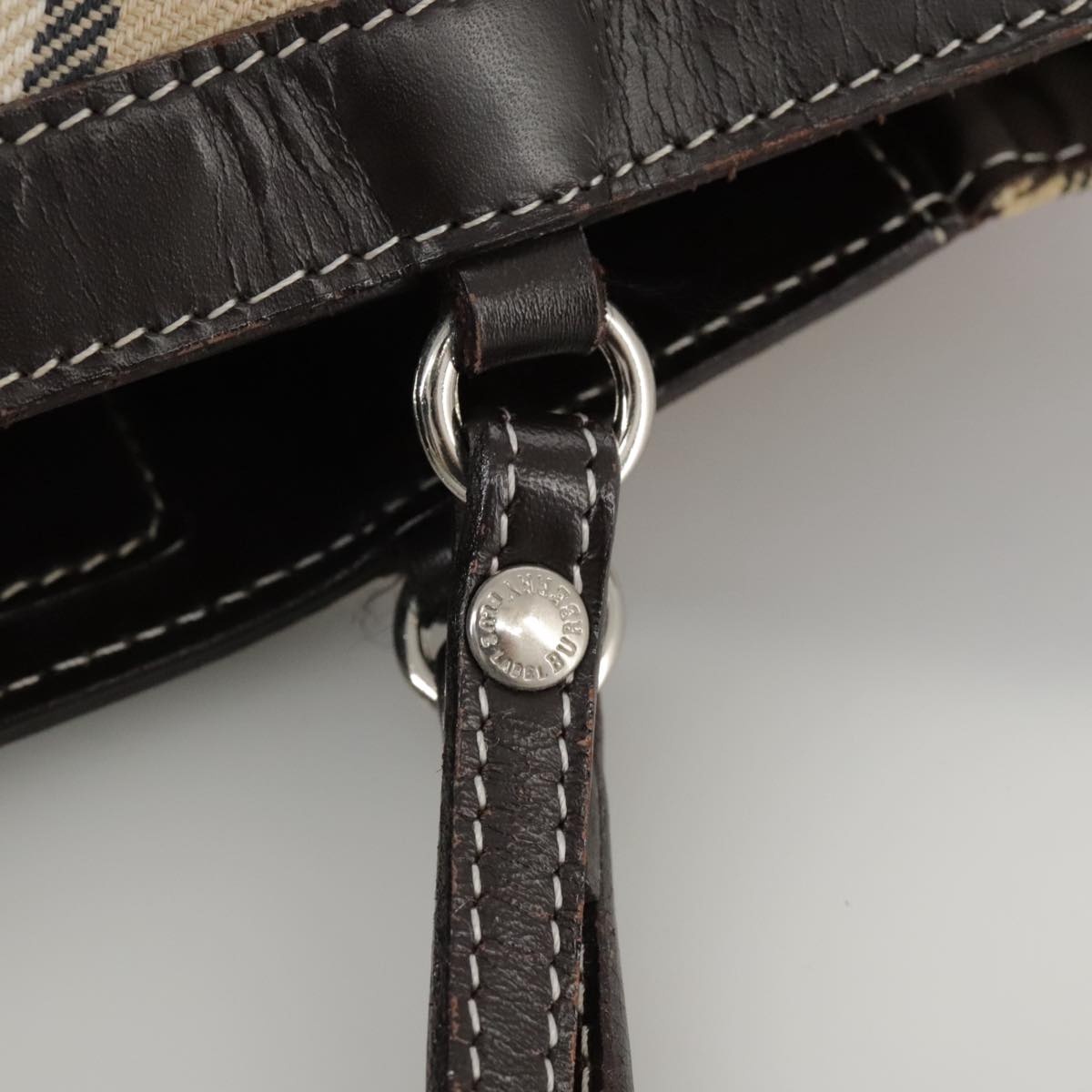 Burberry Nova Check Blue Label Hand Bag Canvas Beige - 10