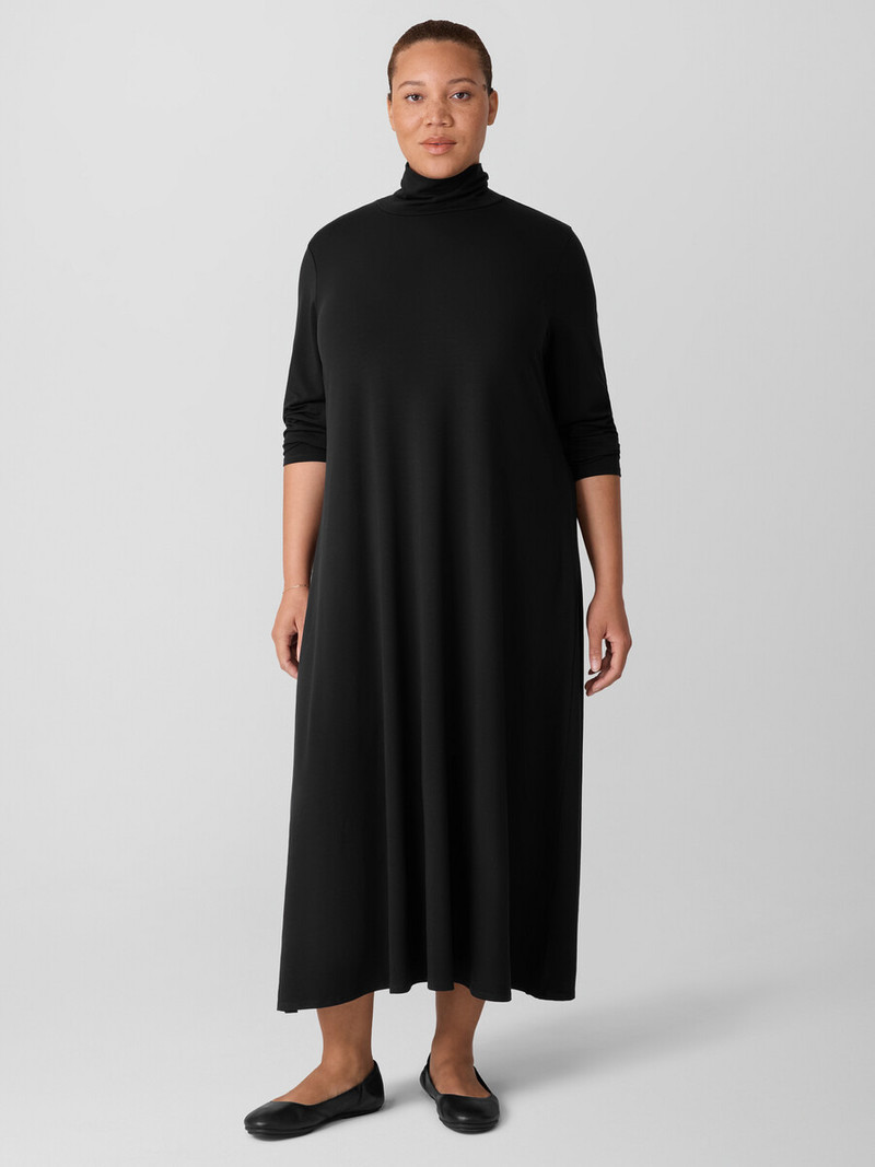 Stretch Jersey Knit Turtleneck Dress 6