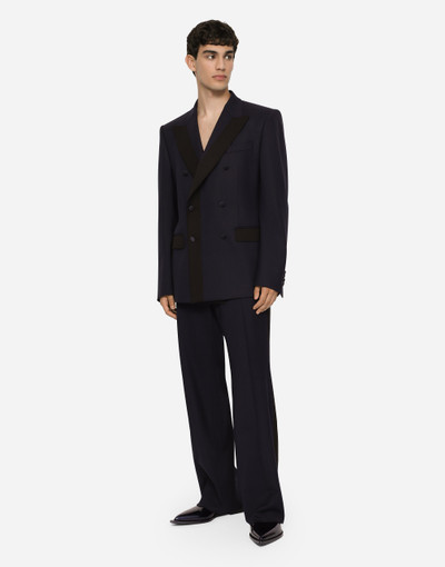 Dolce & Gabbana Stretch wool tuxedo pants with straight leg outlook