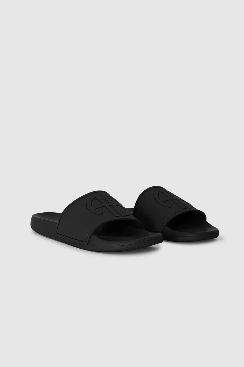 Isla Slides - Black Monogram 4