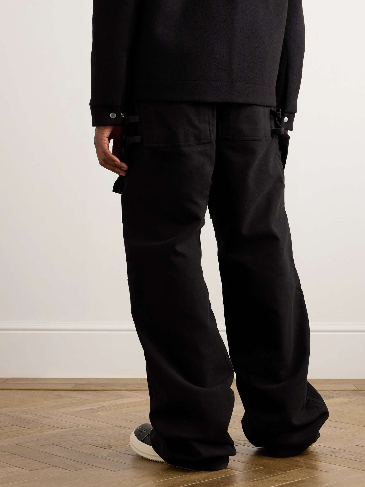 Stefan Wide-Leg Brushed Cotton-Twill Cargo Trousers - 3