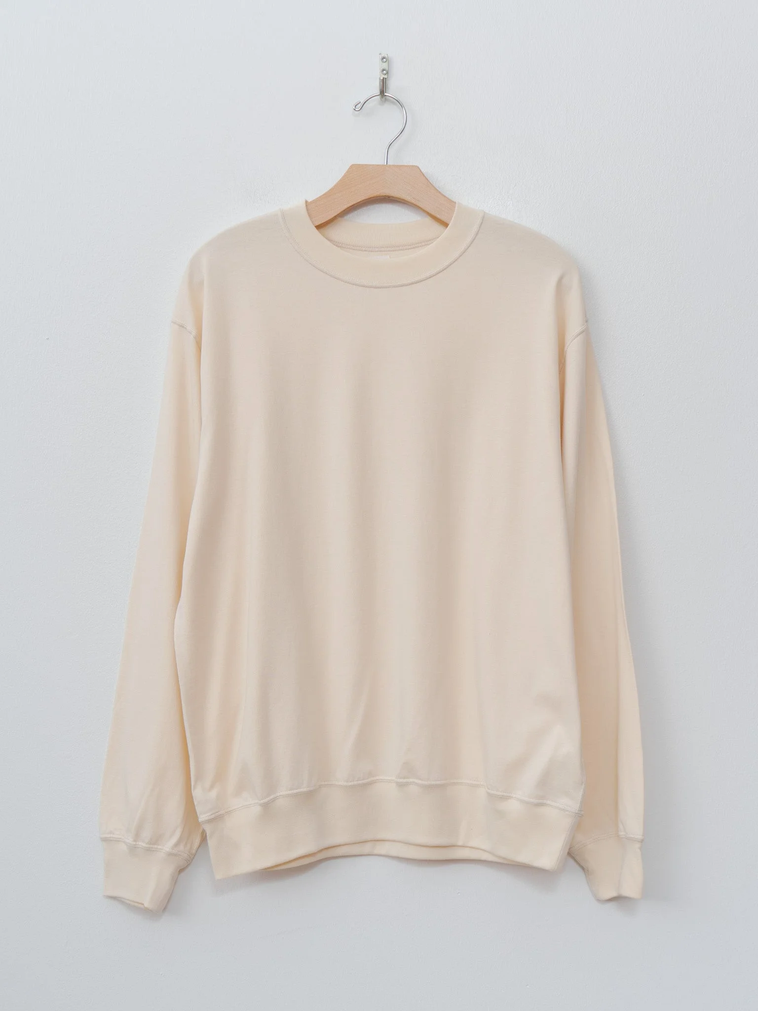 Silk Cotton L/S Pullover - Ivory - 1