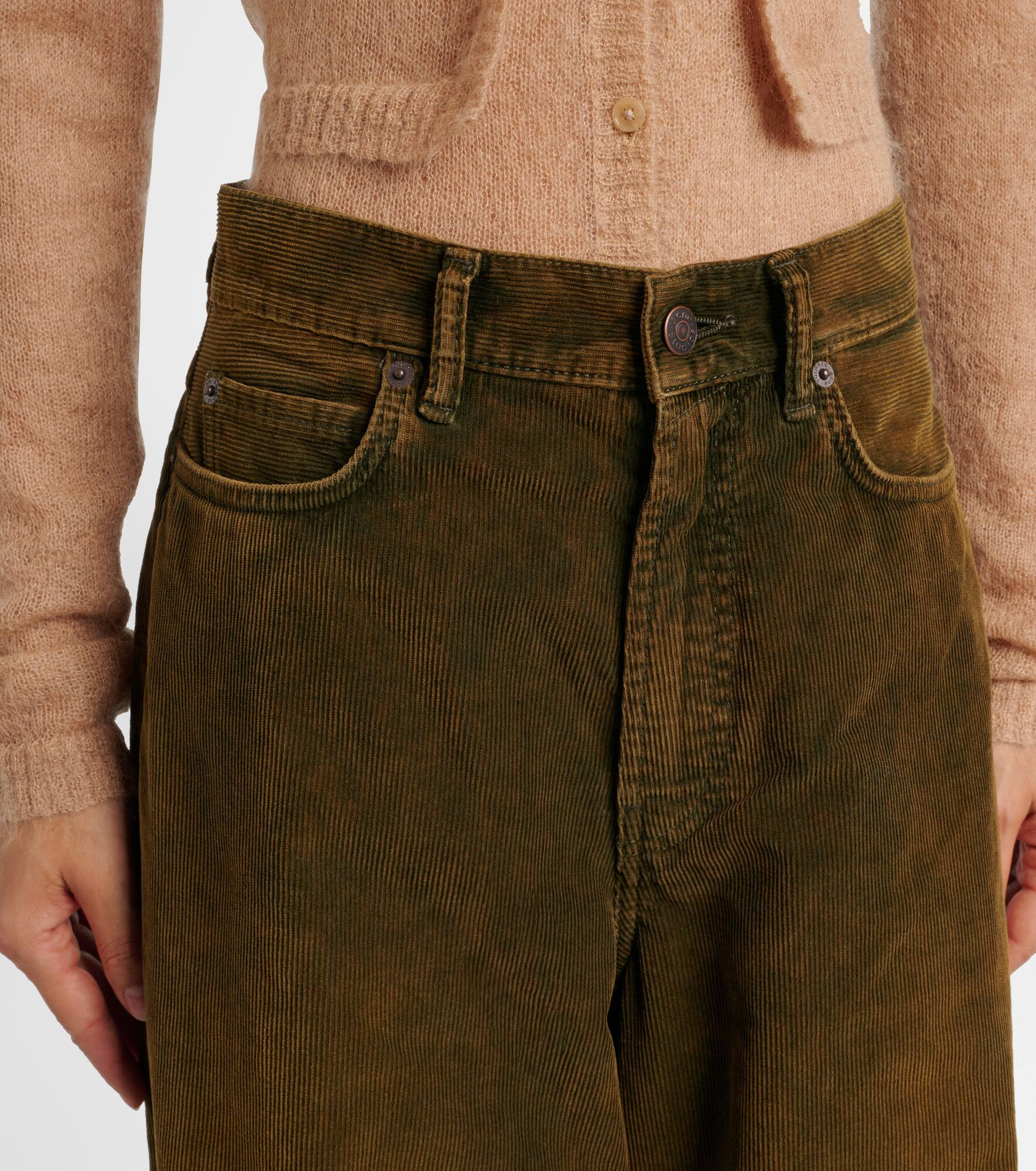 Mid-rise cotton corduroy wide-leg pants - 4
