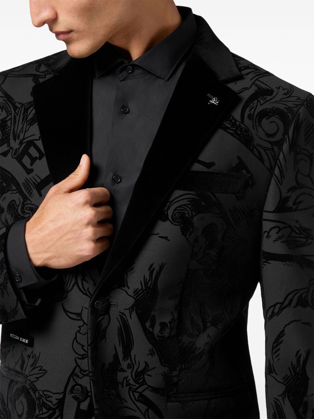 graphic-print blazer - 5