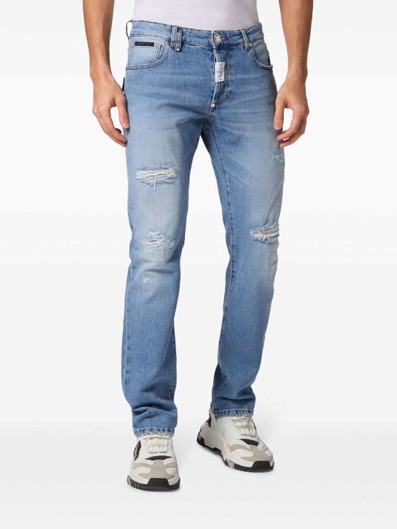 distressed-effect straight-leg jeans 3