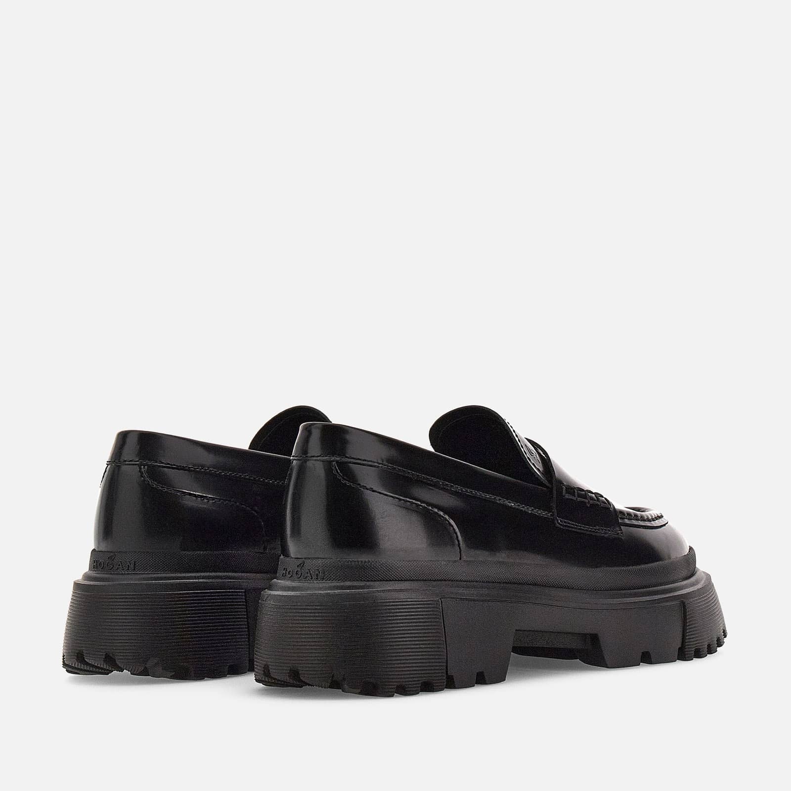 HOGAN ブラックレザー ローファー HOGAN Loafers Hogan H629 Black | REVERSIBLE