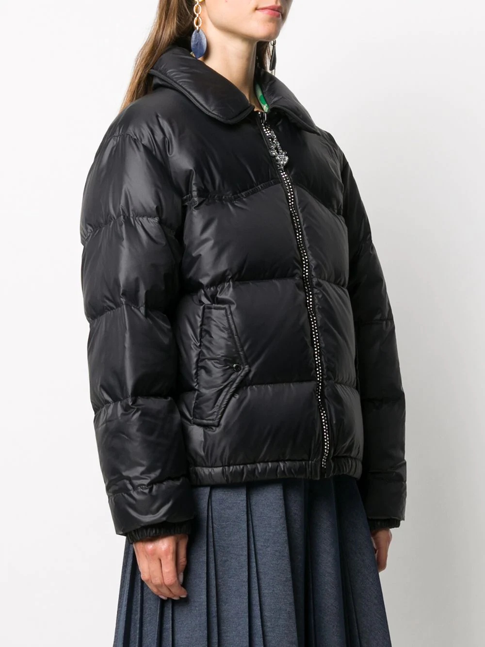 zipped puffer jacket - 3