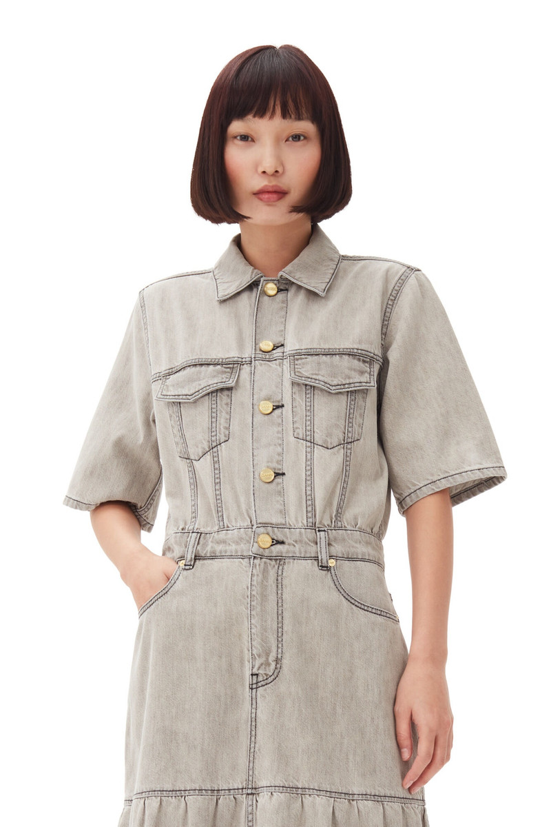 GREY FUTURE LONG DENIM DRESS 4