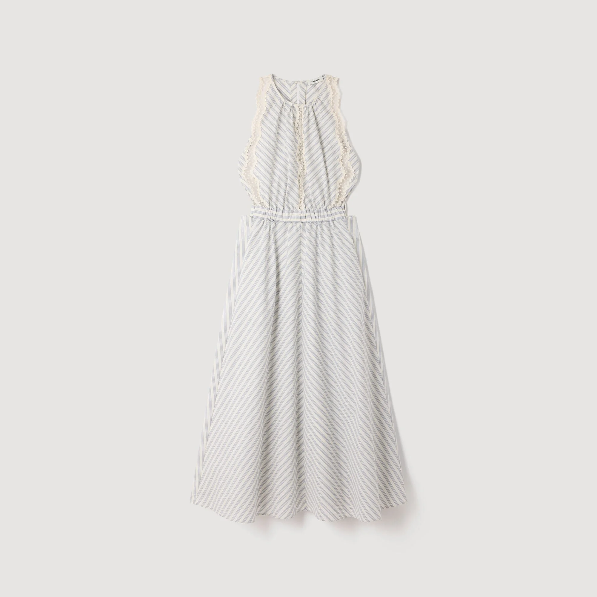 STRIPED COTTON MIDI DRESS - 1