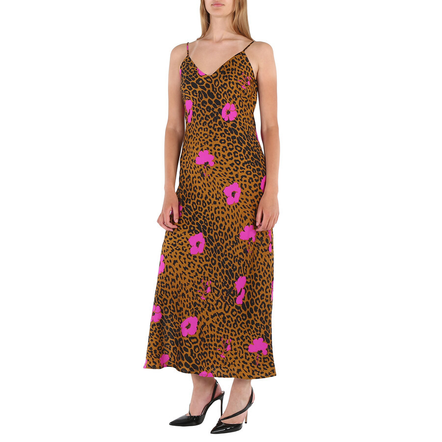 Essentiel Ladies Shelly Leopard Print Slip Midi Dress - 4
