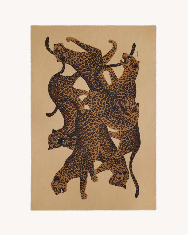 LEOPARD STOLE IN WOOL TWILL 1