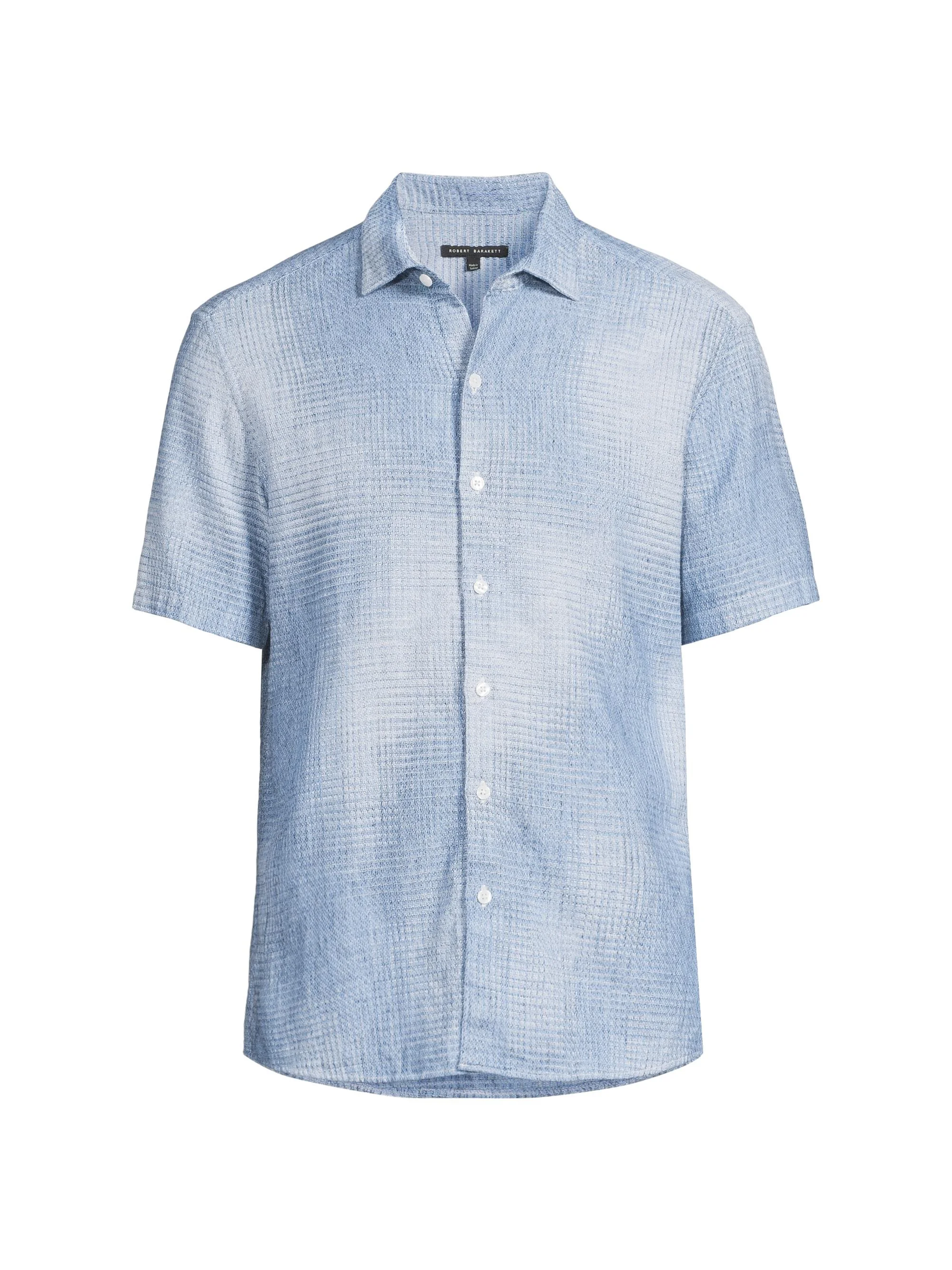 Men's Ferris Woven Cotton-Linen Shirt - Blue - 1