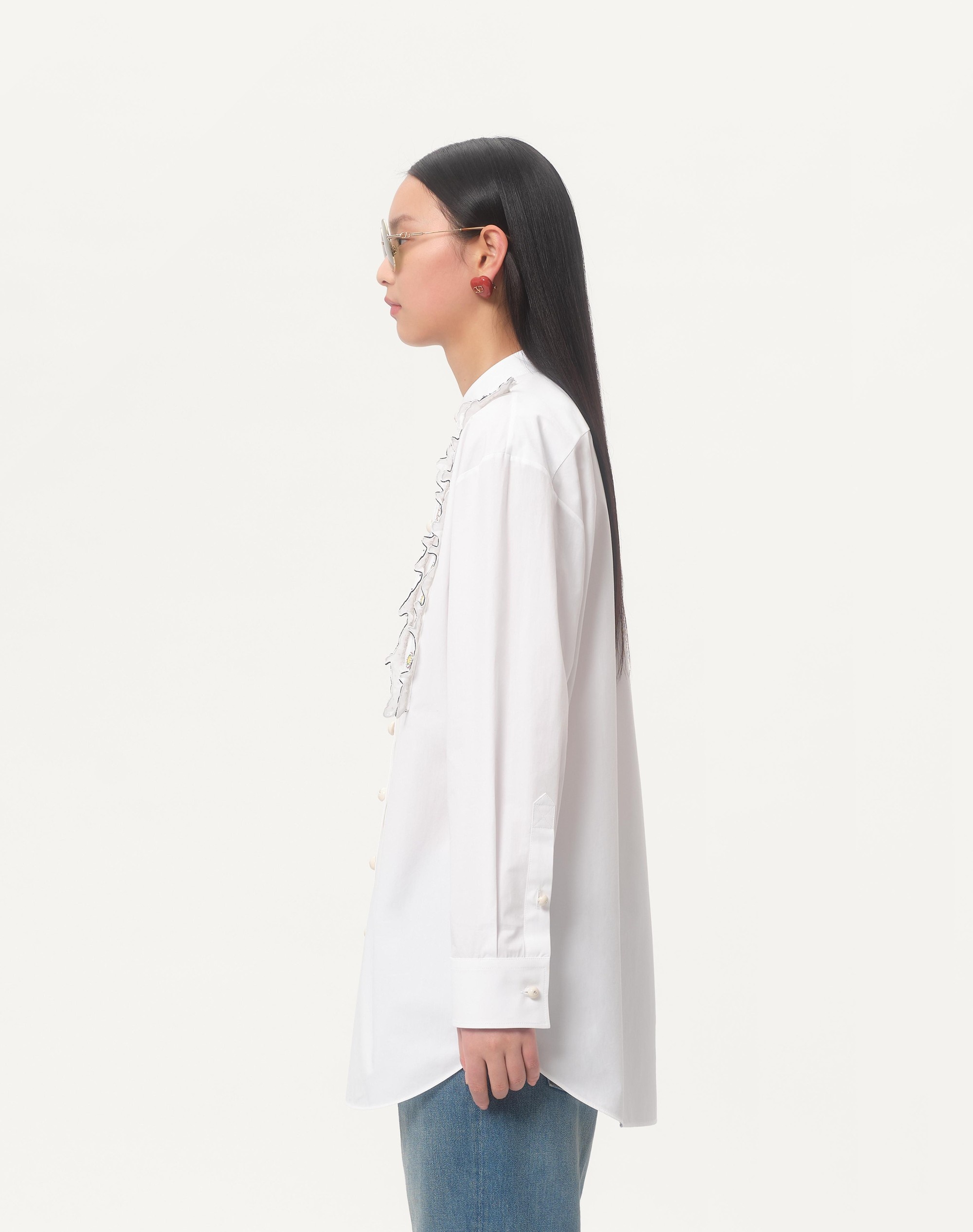 EMBROIDERED COTTON POPELINE SHIRT - 5