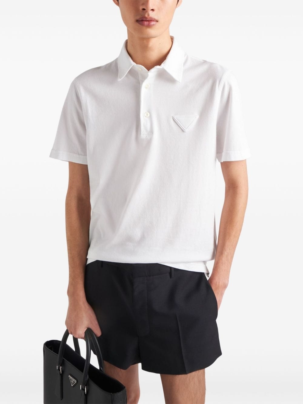 logo-patch cotton polo shirt - 4