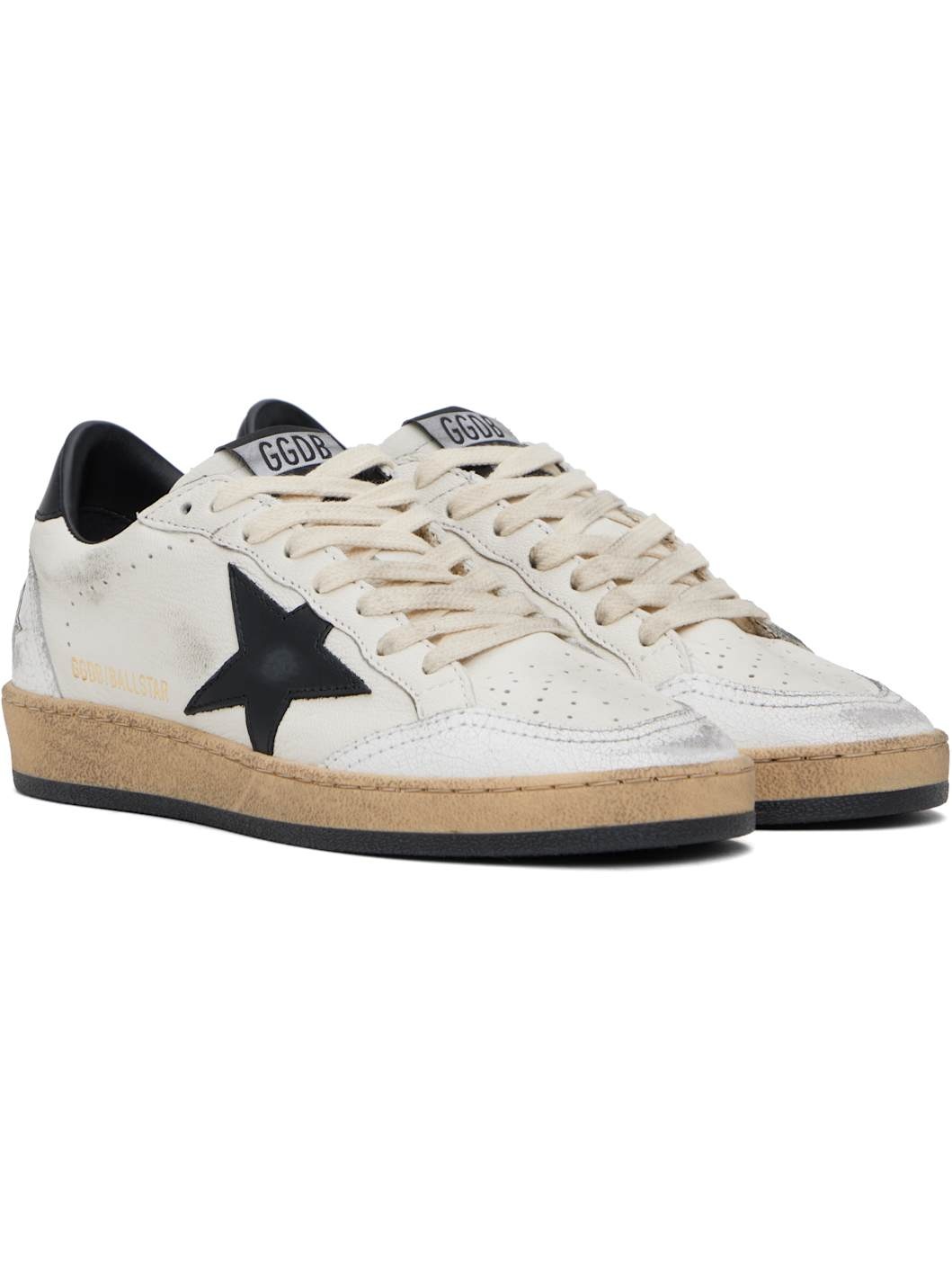 White & Black Ball Star Sneakers - 4