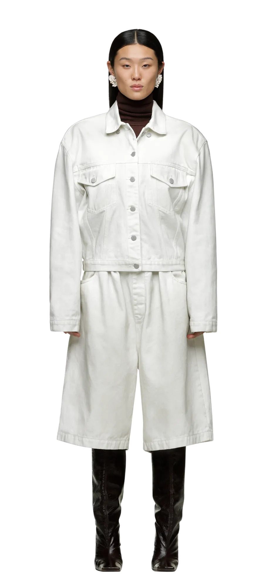 SHRUNKEN DENIM JACKET BONE - 3