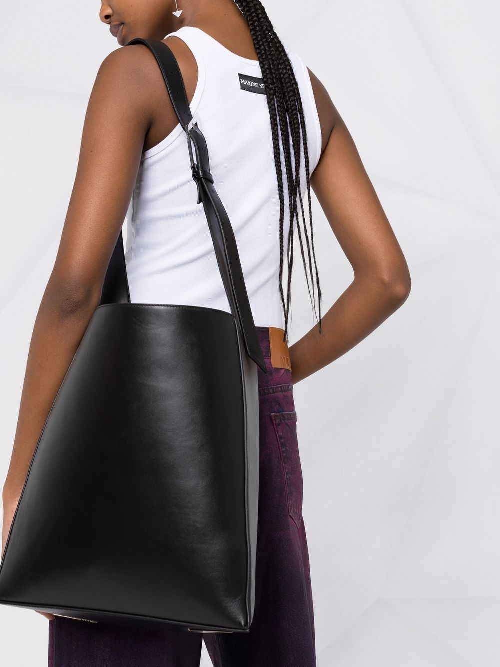 leather tote bag - 3