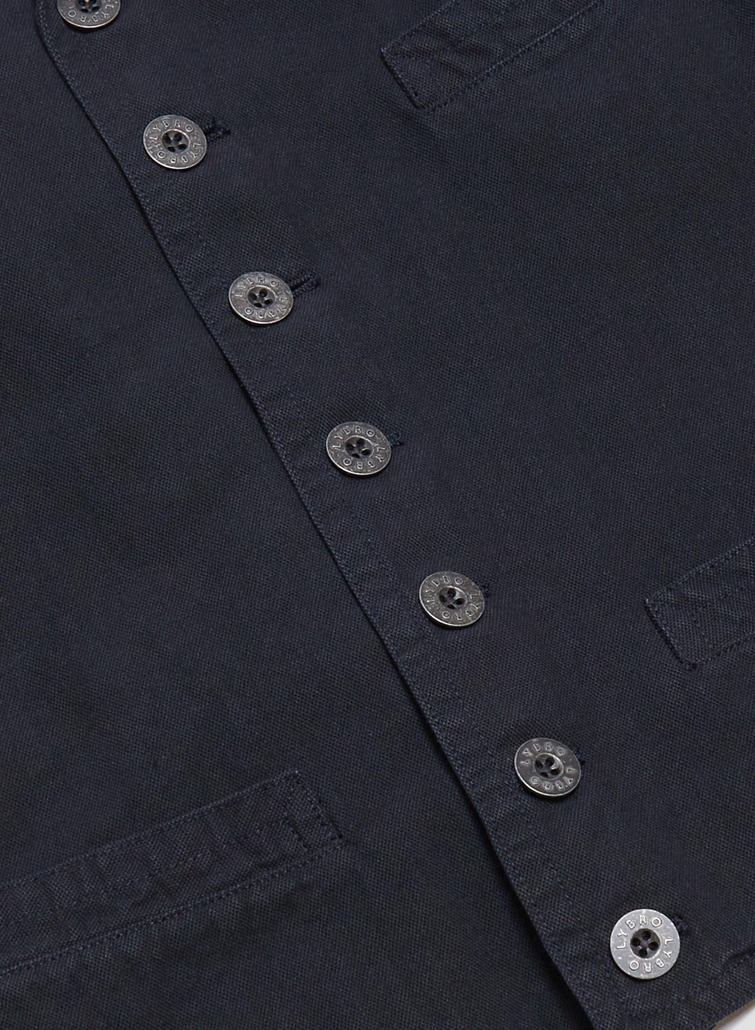 Waistcoat Cotton Broken Twill in Navy - 6