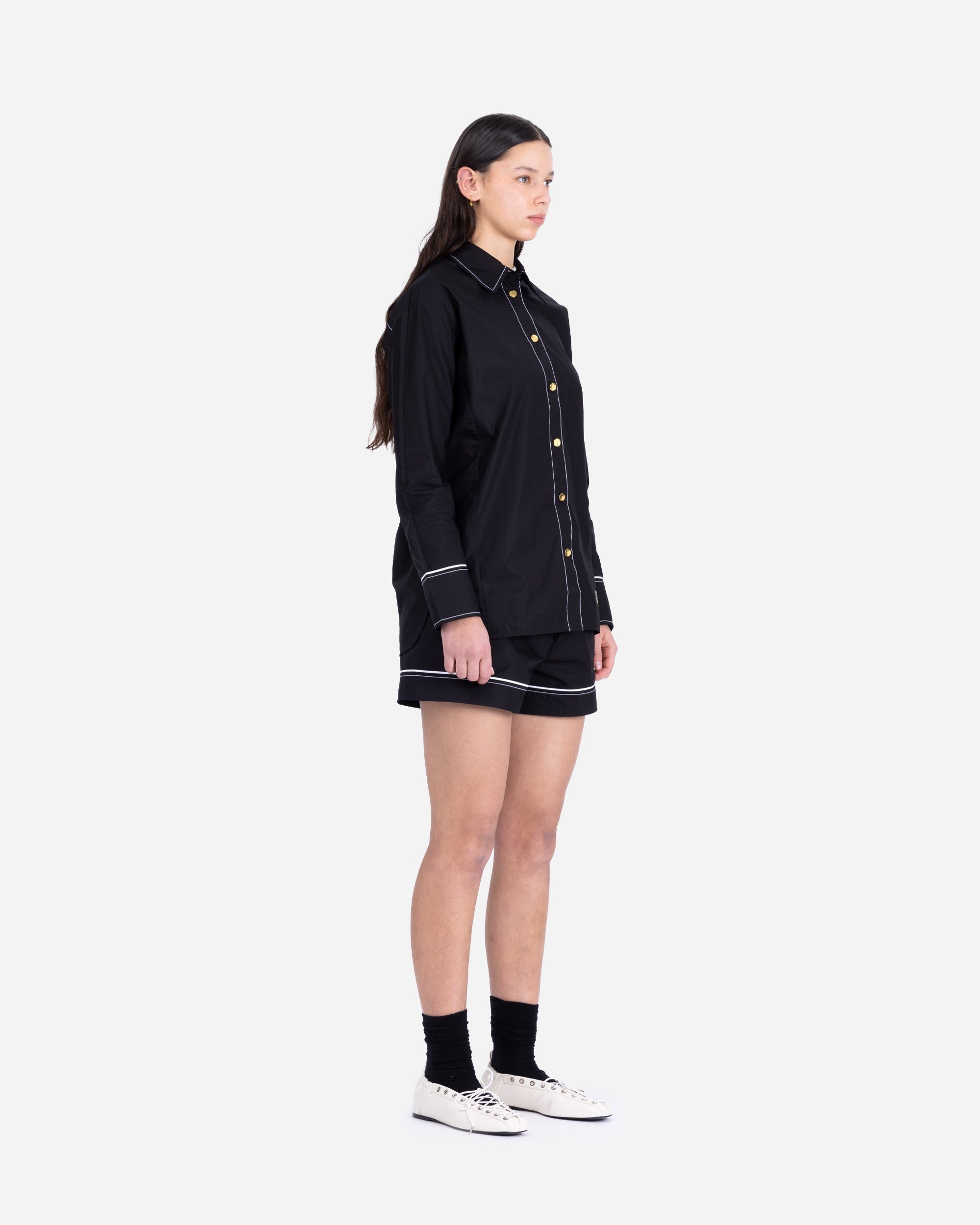 Cotton Poplin Raglan Shirt - 4