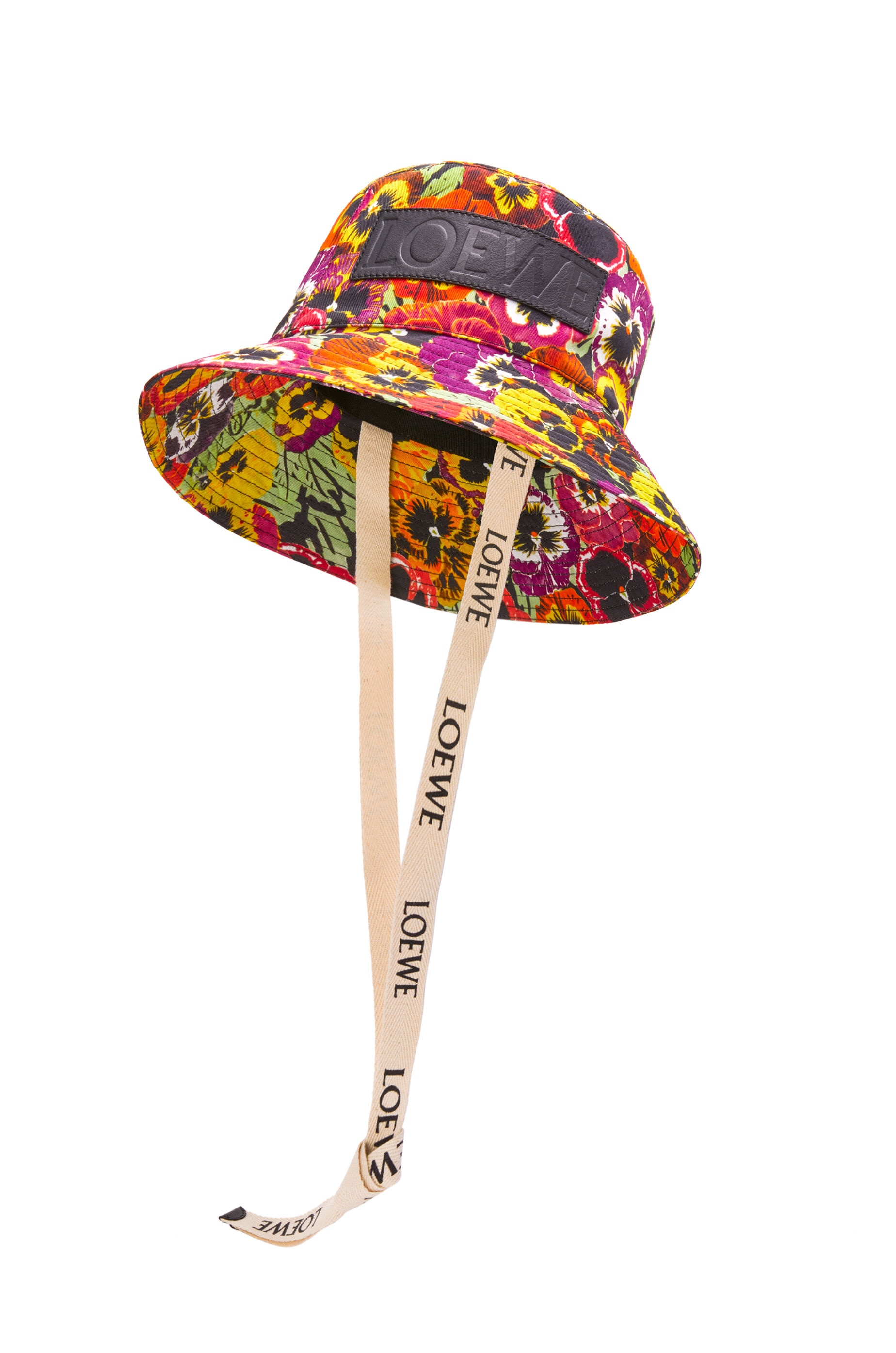 Pansies fisherman hat in canvas and calfskin - 3