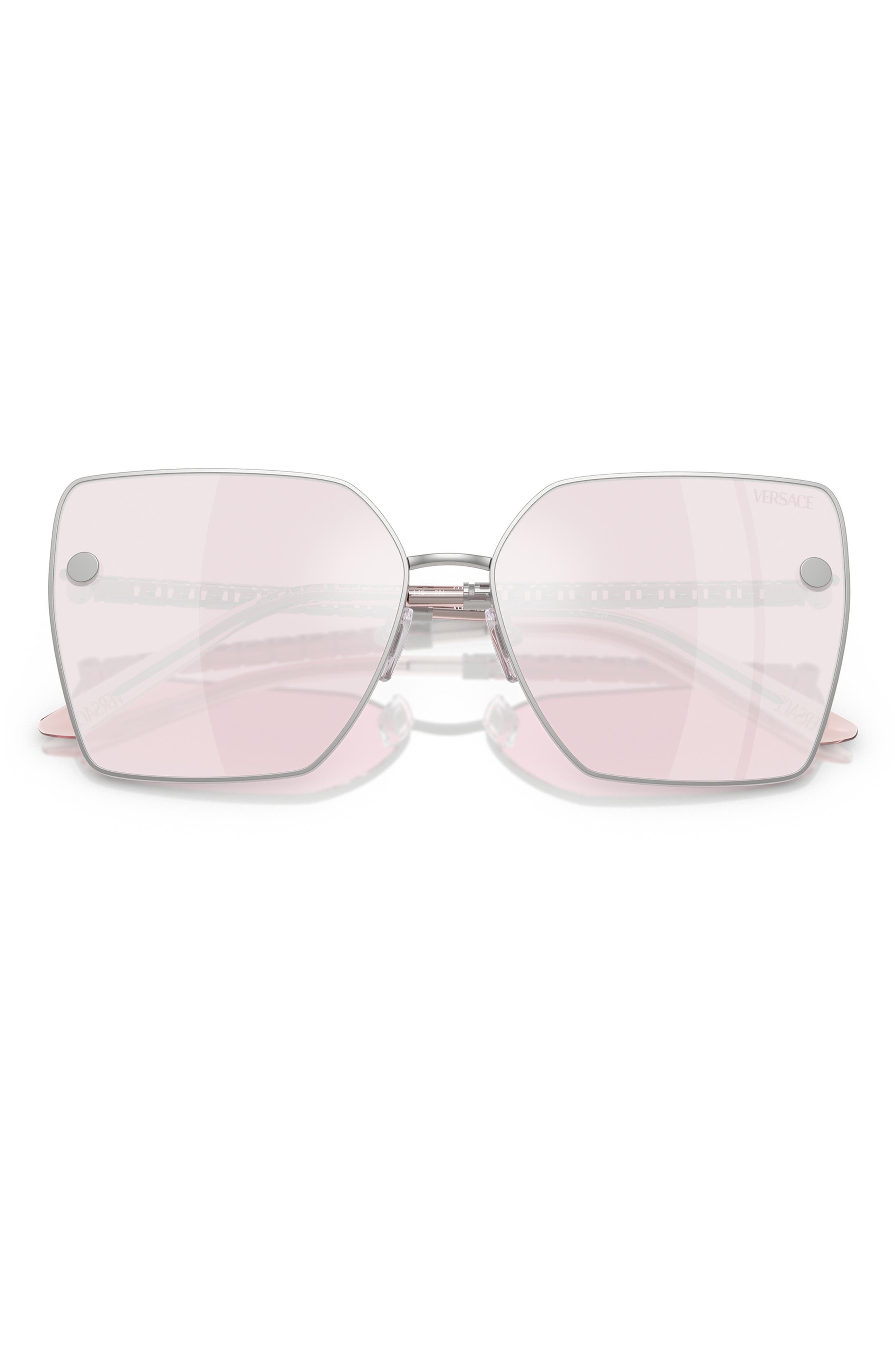 Versace 63mm Oversize Square Sunglasses in Silver at Nordstrom - 5