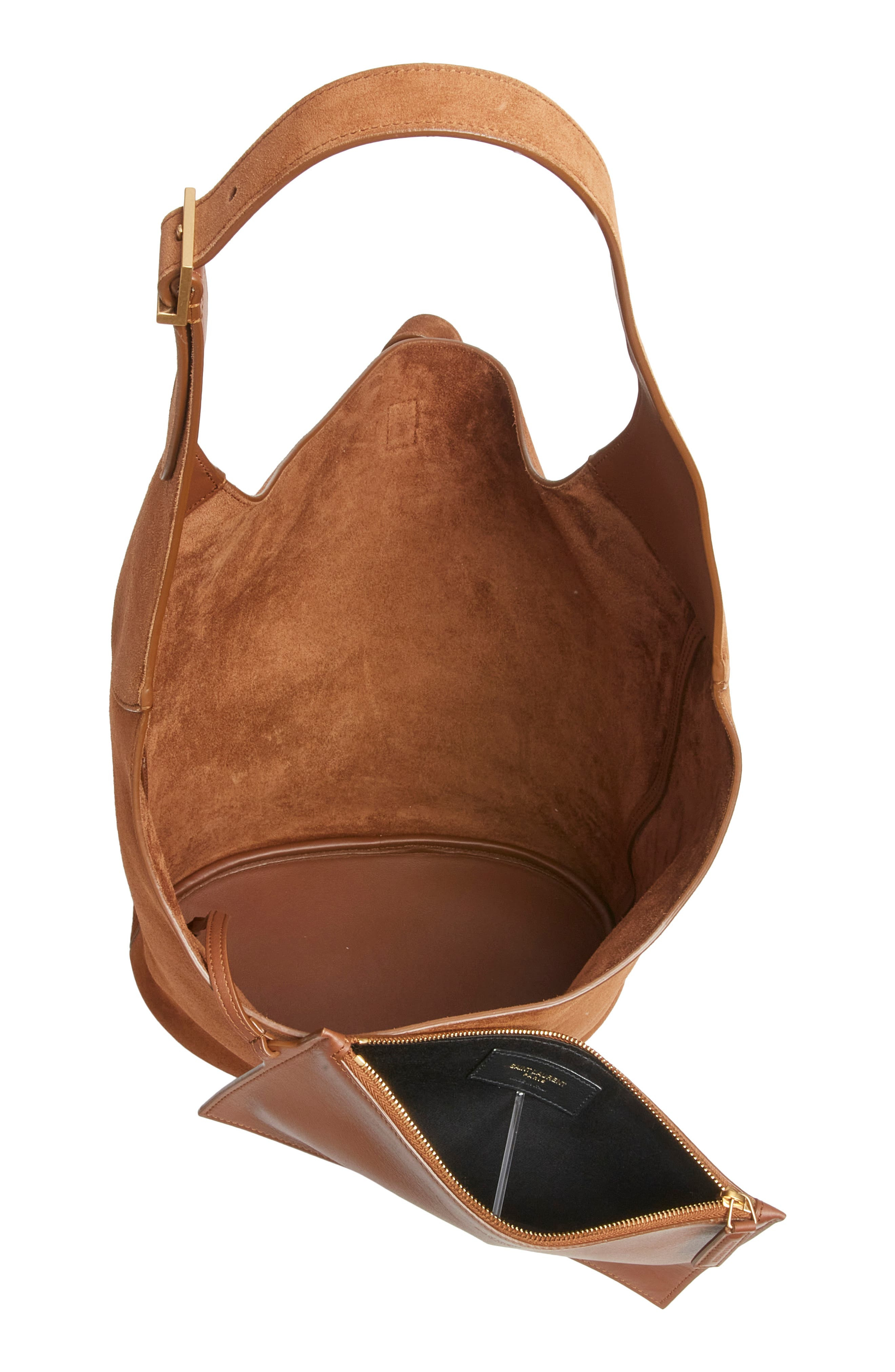 Saint Laurent Le 5 À 7 Suede Hobo Bag in Caramel Cognac at Nordstrom - 3