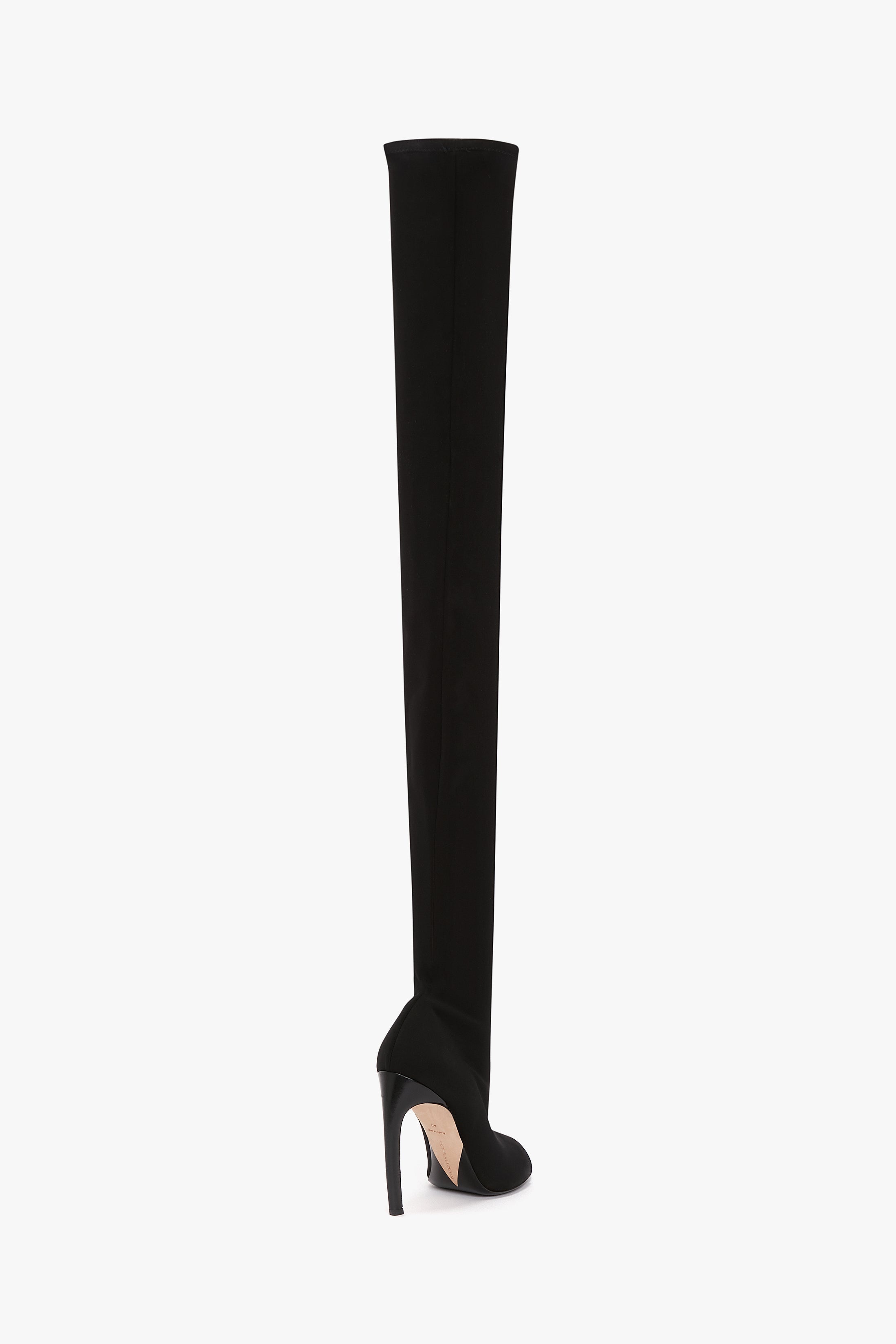 Peep Toe Stretch Jersey Boot In Black - 3