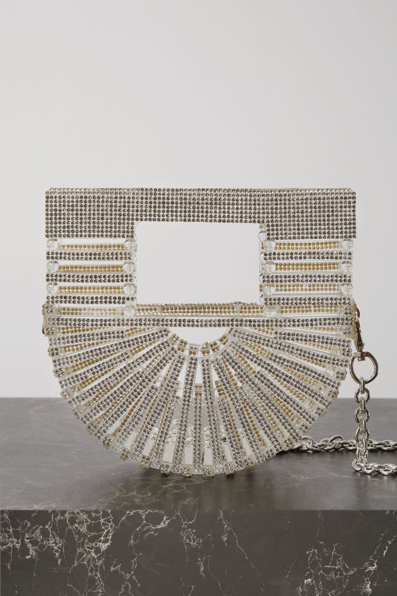 Ark nano crystal-embellished acrylic shoulder bag - 1