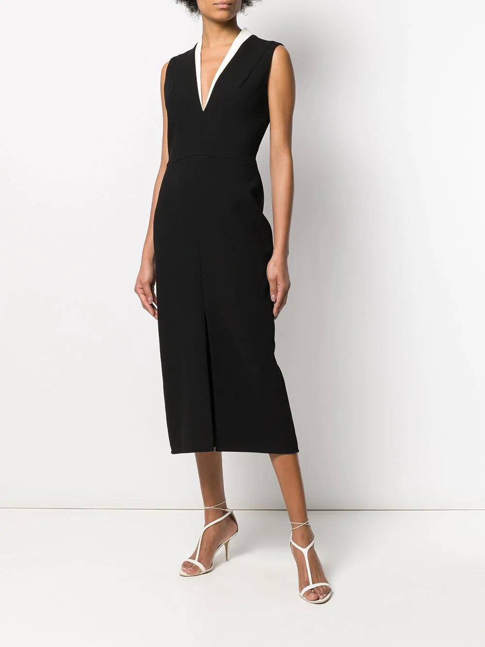 tuxedo-style midi dress - 2