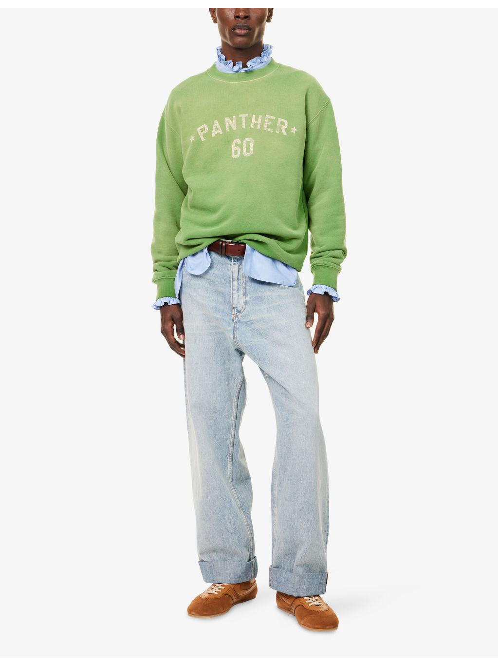 Chez-Valentino-Patch Crewneck Cotton-Jersey Sweatshirt - 2