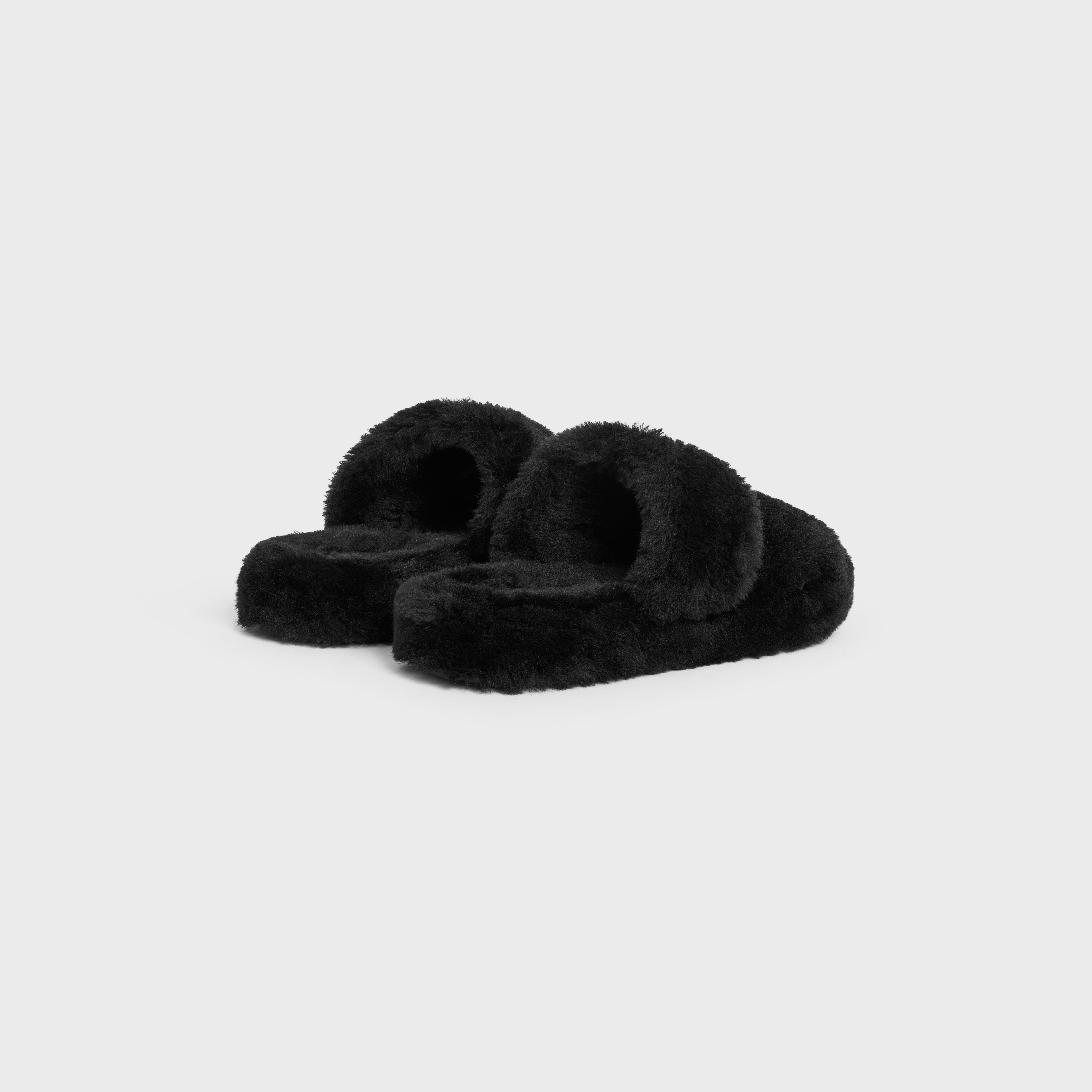 CELINE FUR SLIDES TRIOMPHE in SHEARLING - 3